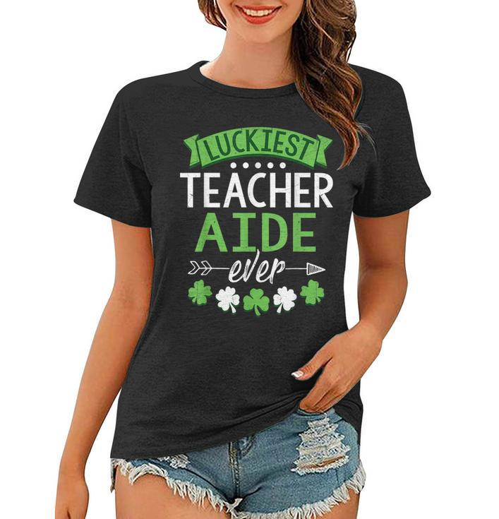 Shamrock One Lucky Teacher Aide St Patricks Day School  Women T-shirt