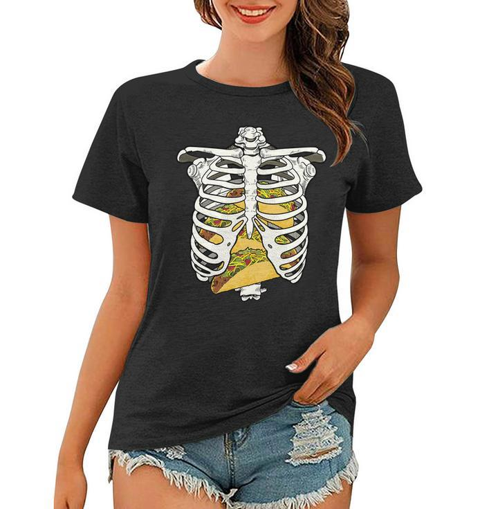 Skeleton Rib Cage Filled With Tacos Tshirt Women T-shirt