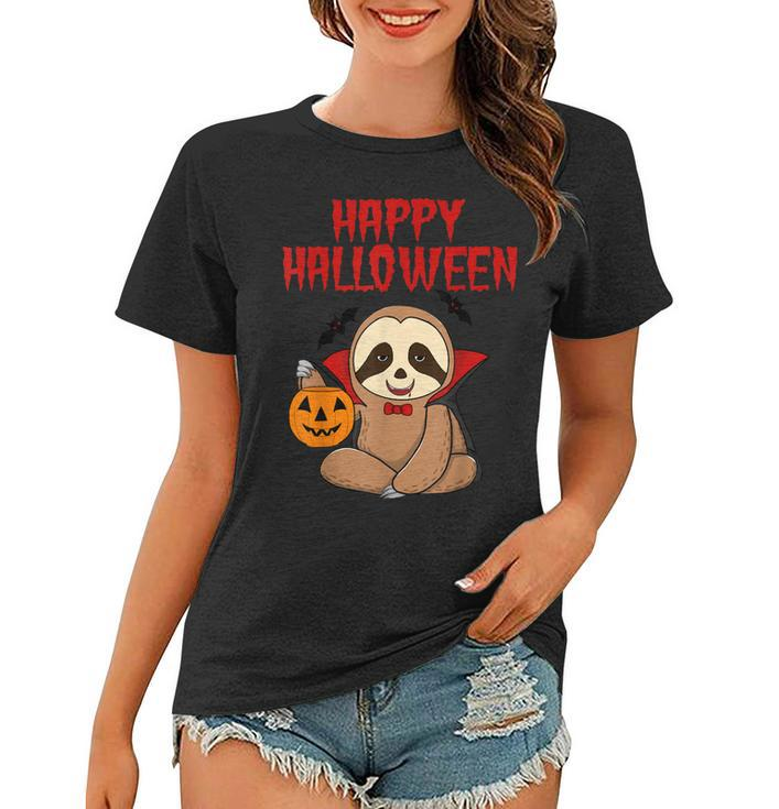 Sloth Halloween Vampire  Trick Or Treat Kids Parents Women T-shirt