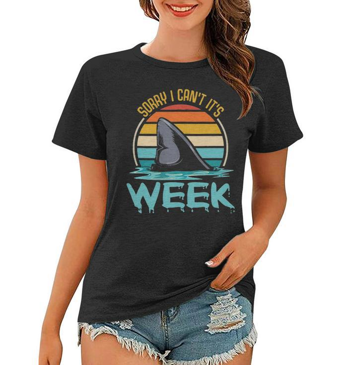 Sorry I Cant Its Week Ocean Scuba Diving Funny Shark Lover  Women T-shirt