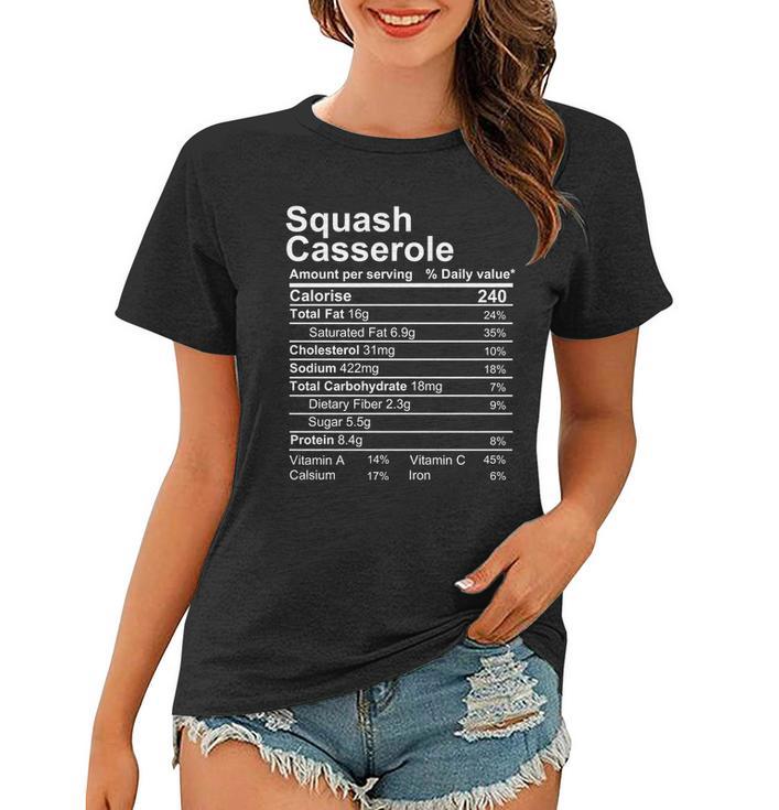 Squash Casserole Nutrition Facts Label Women T-shirt