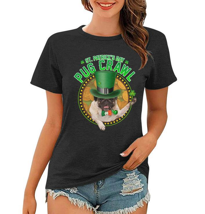 St Patricks Day Pug Crawl Funny Irish Pug Tshirt Women T-shirt