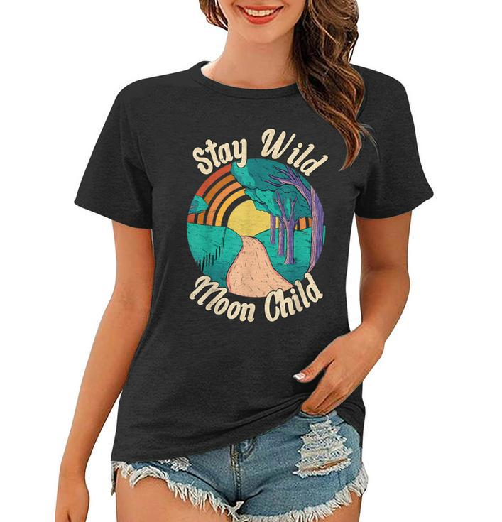 Stay Wild Moon Child Boho Peace Hippie  V3 Women T-shirt