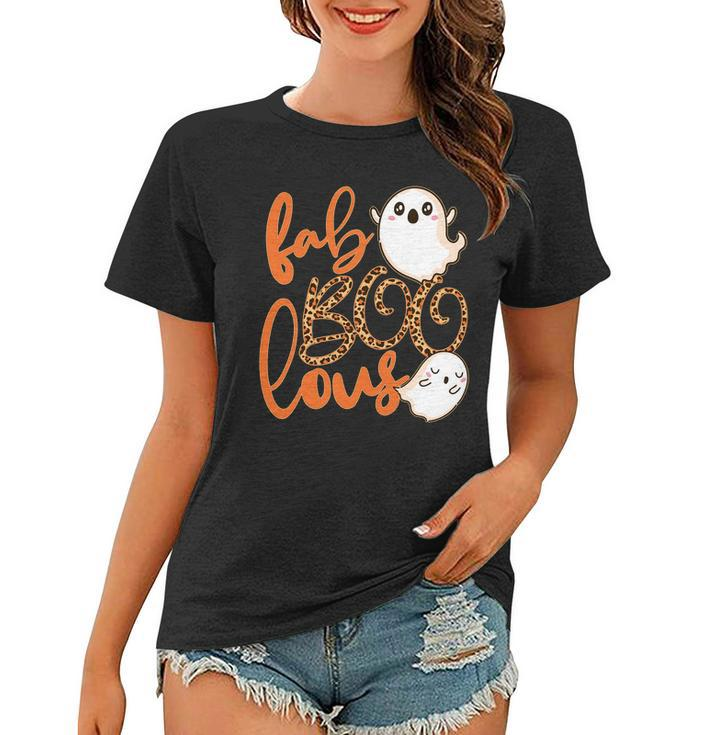 Stylish Leopard Halloween Fab-Boo-Lous Ghost Tshirt Women T-shirt
