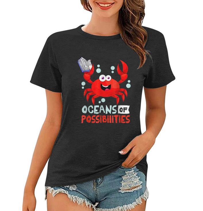 Summer Reading 2022 An Ocean Of Possibilities Cute Prize Crab Women T-shirt