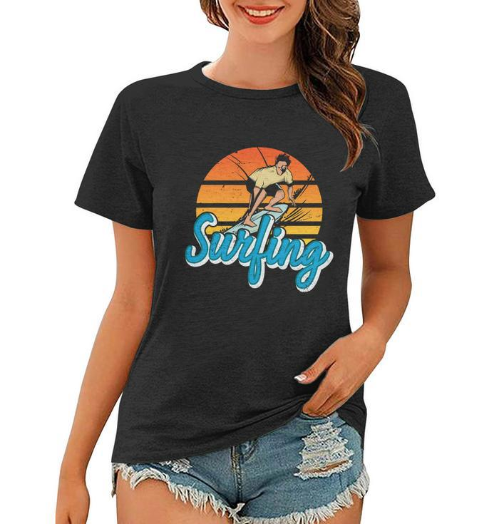 Surfing Vintage Summer Vacation Surf Women T-shirt