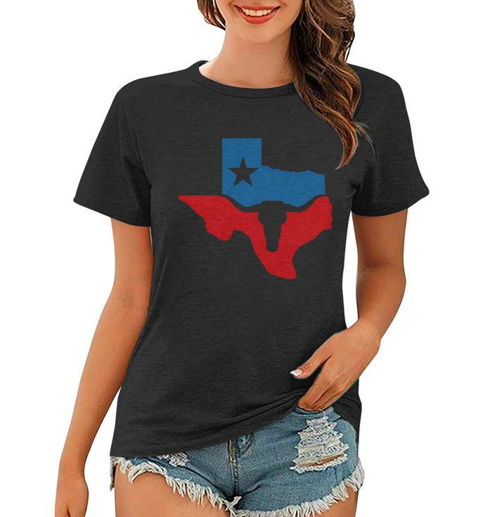 Texas Flag Longhorn Logo Women T-shirt