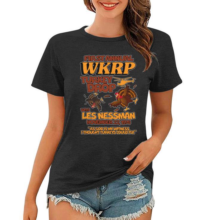 Thanksgiving 1St Annual Wkrp Turkey Drop Tshirt Women T-shirt