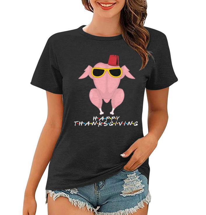 Thanksgiving Friends Funny Turkey Head Women T-shirt