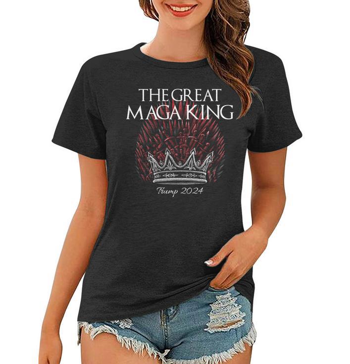 The Great Maga King Crown Usa Parody Trump 2024 Anti Biden Women T-shirt