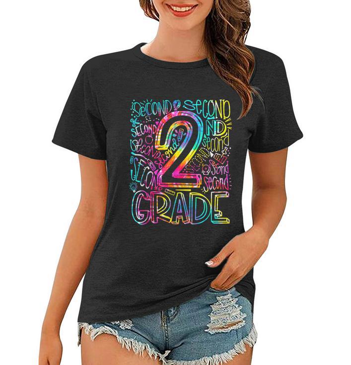 Tie Dye 2Nd Grade Typography Team Second Grade Teacher Gift Women T-shirt