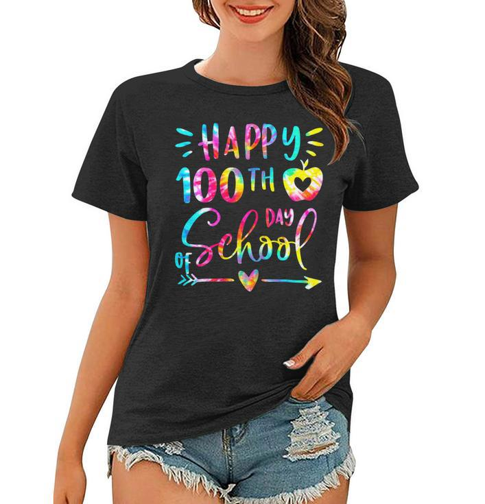 Tie Dye Happy 100Th Day Of School Teacher Student 100 Days V2 Women T-shirt