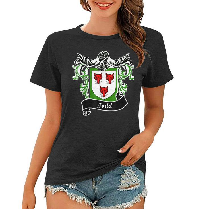 Todd Coat Of Arms Surname Last Name Family Crest Women T-shirt