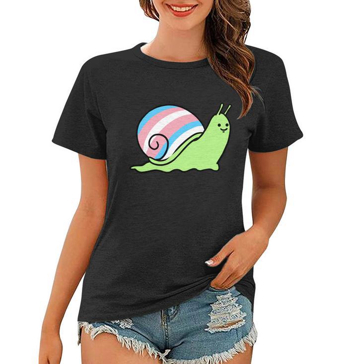 Trans Pride Snail Transgender Gift Women T-shirt