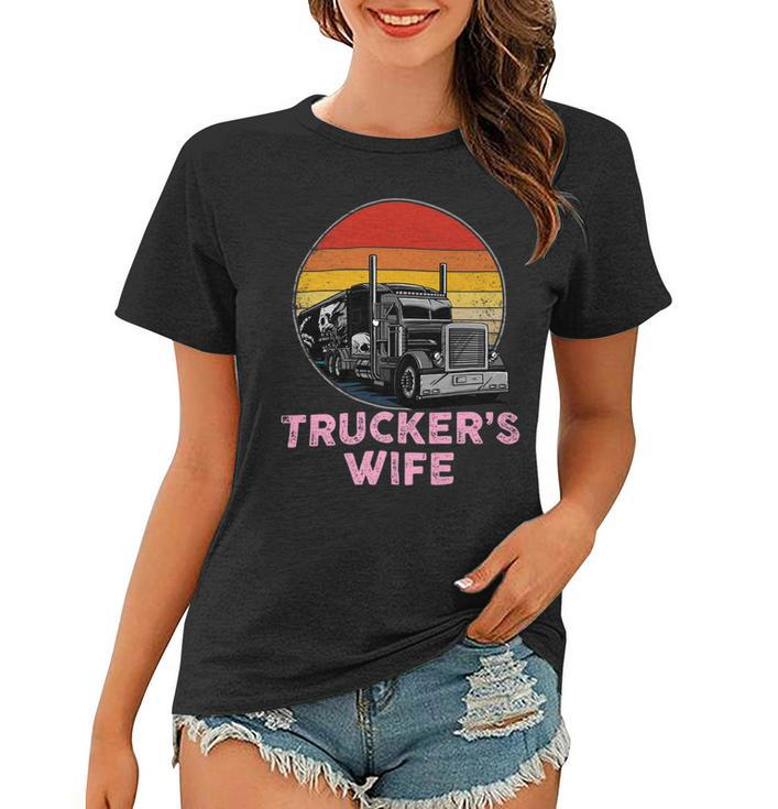 Trucker Truckers Wife Retro Truck Driver Women T-shirt