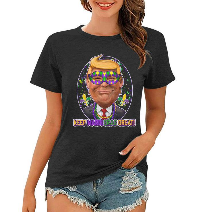 Trump Keep Mardi Gras Great T-Shirt Graphic Design Printed Casual Daily Basic Women T-shirt