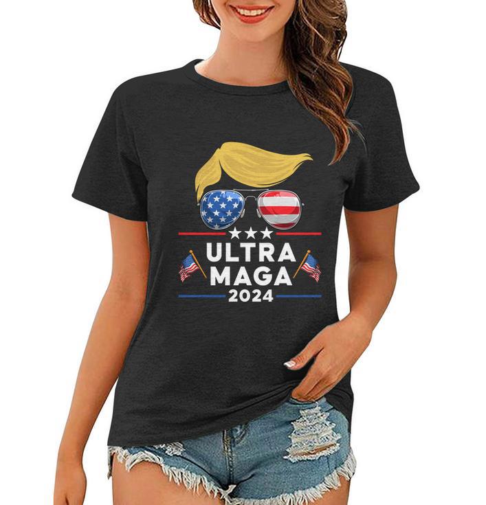 Ultra Maga Maga King Donald Trump American Flag Tshirt Women T-shirt