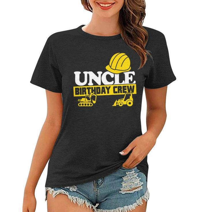 Uncle Birthday Crew Construction Party Graphic Design Printed Casual Daily Basic Women T-shirt