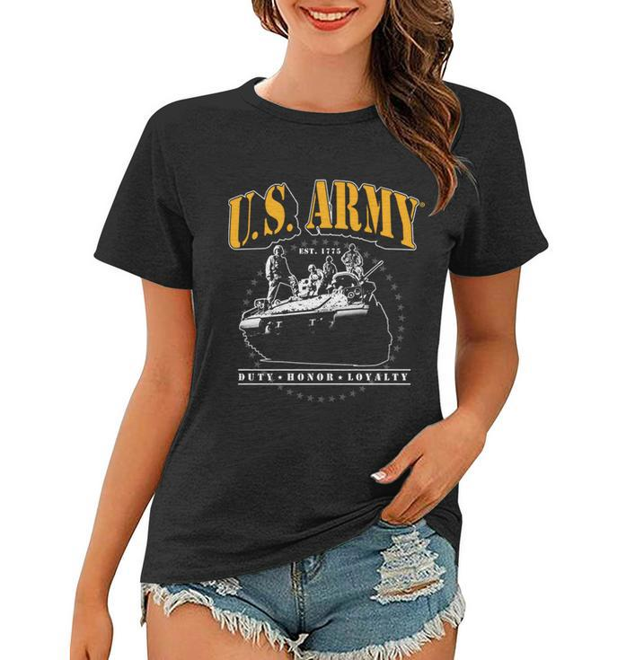 US Army Tank Duty Honor Loyalty Women T-shirt