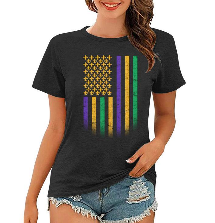 Us Mardi Gras Flag Celebration Women T-shirt