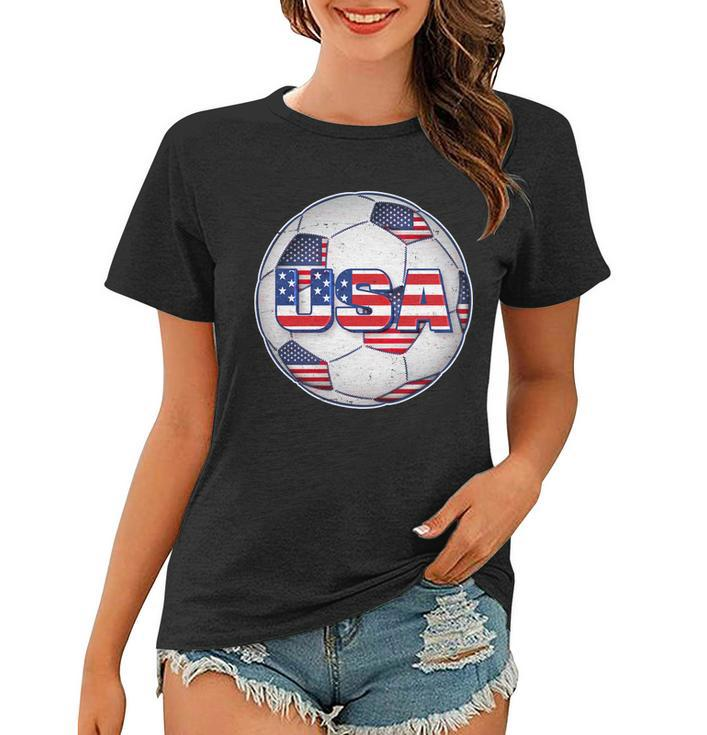 Usa Soccer Team Ball Women T-shirt