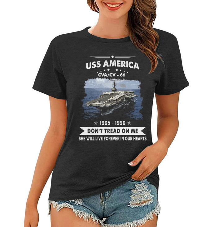 Uss America Cv 66 Cva 66 Front Women T-shirt