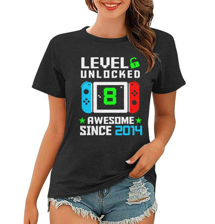 Video Game Level 8 Unlocked 8Th Birthday Women T-shirt