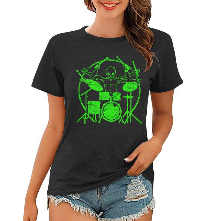 Vintage Alien Drummer Women T-shirt