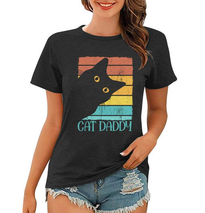 Vintage Cat Daddy Funny Cat Lover Gift Cat Dad Fathers Women T-shirt