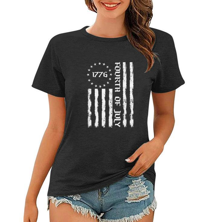 Vintage Patriotic Flag Funny Fourth Of July 4Th Of July Women T-shirt
