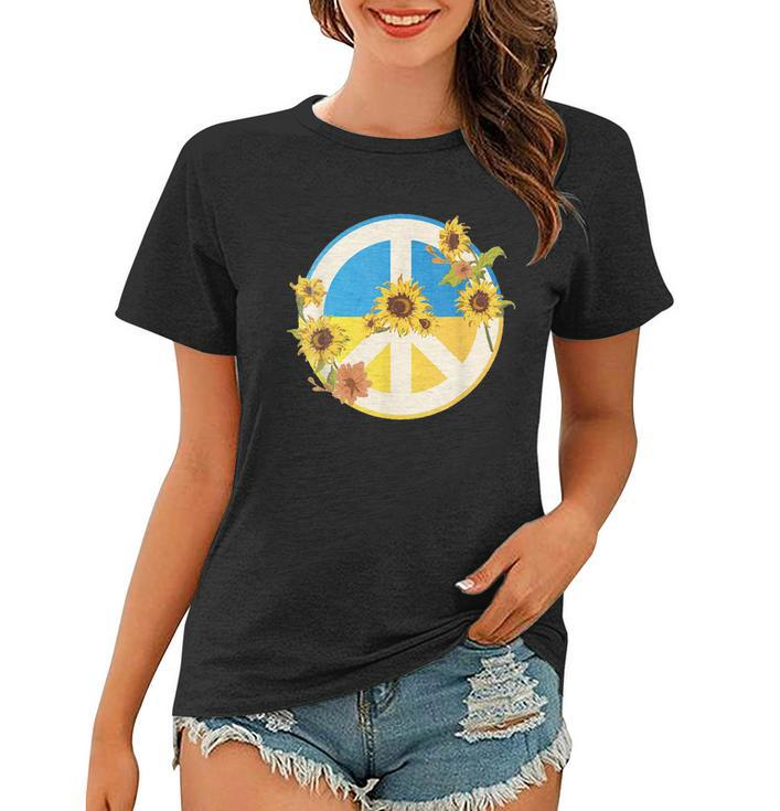 Vintage Peace Ukraine Sunflower Women T-shirt