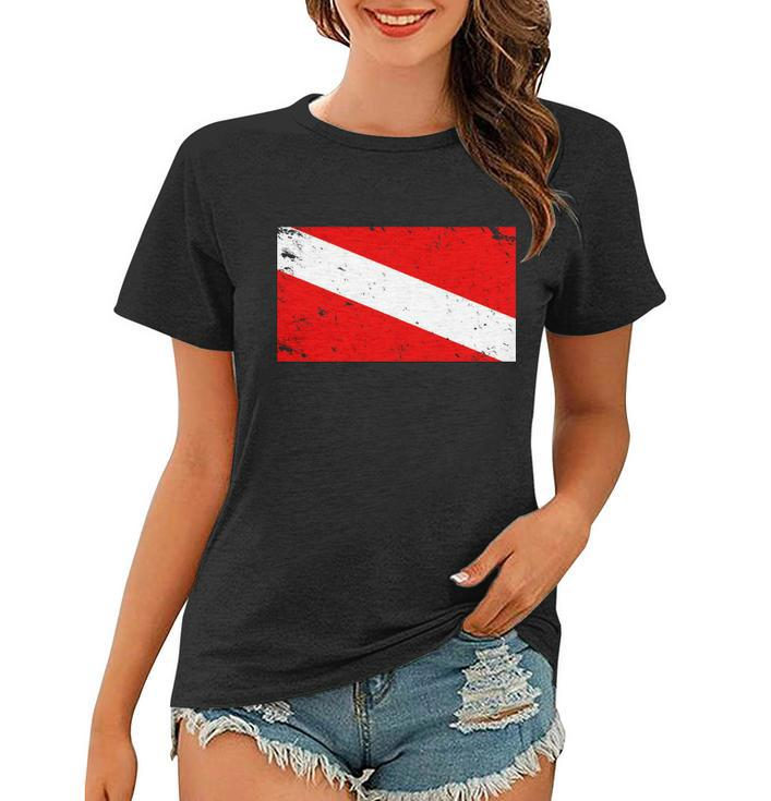 Vintage Scuba Diver Flag  Women T-shirt