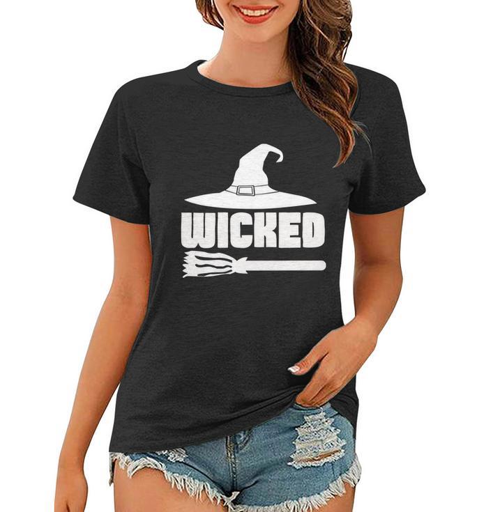 Wicked Witch Hat Broom Halloween Quote Women T-shirt