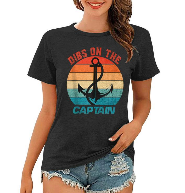 Wife Dibs On The Captain Funny Captain Wife Retro  Women T-shirt