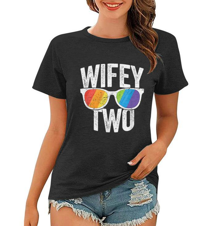 Wifey Two Lesbian Pride Lgbt Bride Couple Women T-shirt