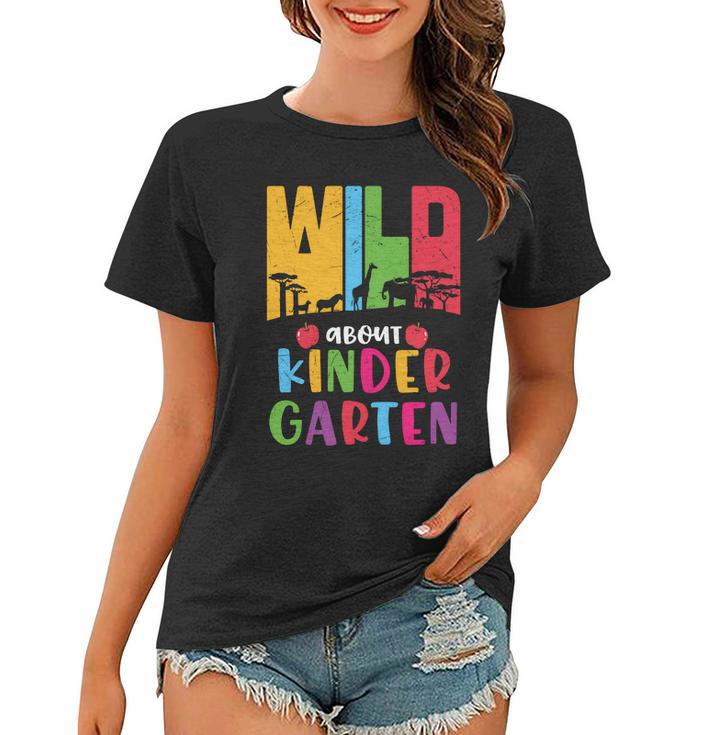 Wild About Kindergarten Funny Zoo Back To School First Day Of School Women T-shirt