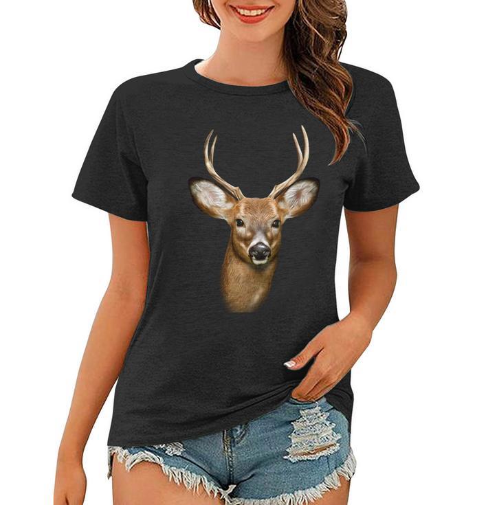 Wildlife Big Face Young Buck Deer Portrait Women T-shirt