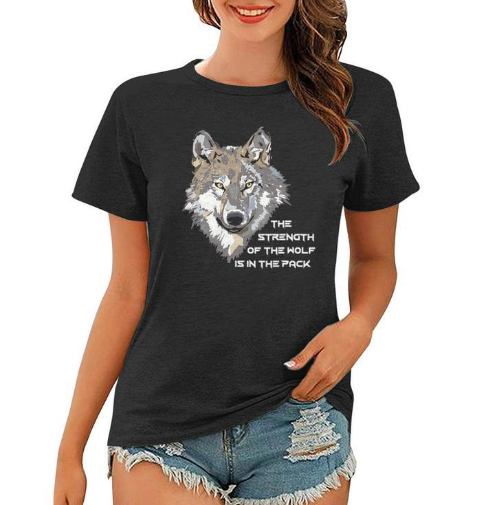 Wolf Face - The Strength Of The Wolf Is In The Pack Women T-shirt