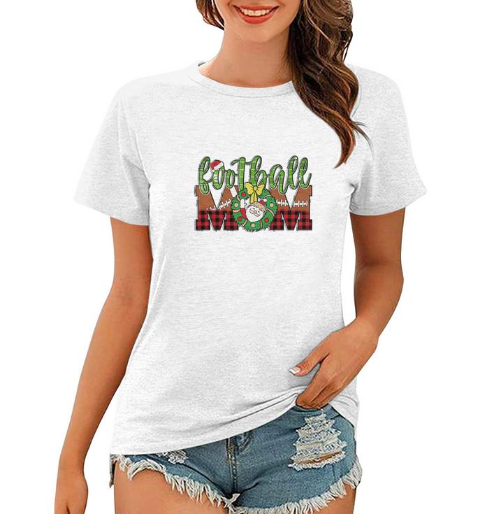 Christmas Football Mom Women T-shirt