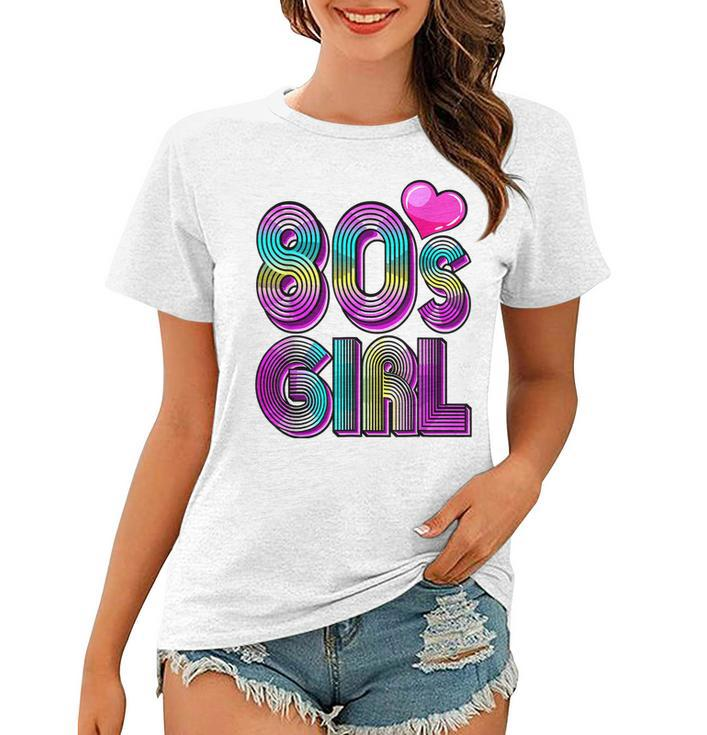 80S Girl Birthday Party Costume Retro Vintage Gift Women  V2 Women T-shirt
