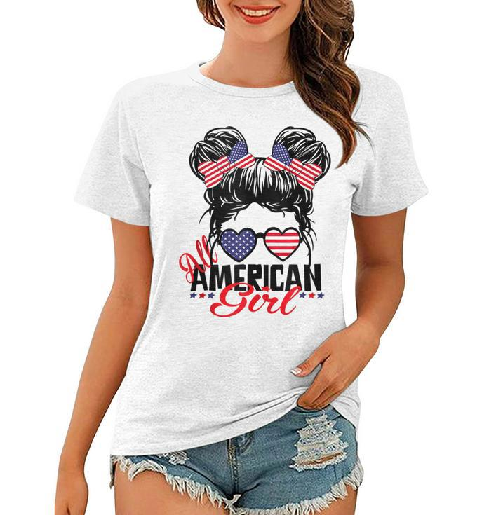 All American Girl Funny Independence 4Th Of July Patriotic  Women T-shirt