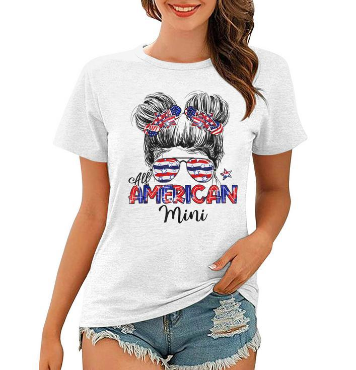 All American Mini 4Th Of July Usa Flag Kids  Women T-shirt