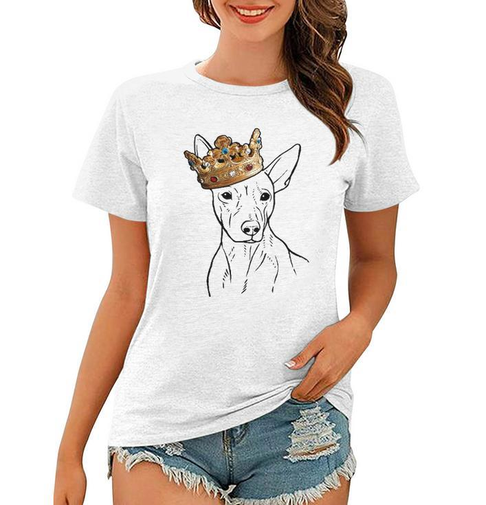 American Hairless Terrier Dog Wearing Crown Women T-shirt