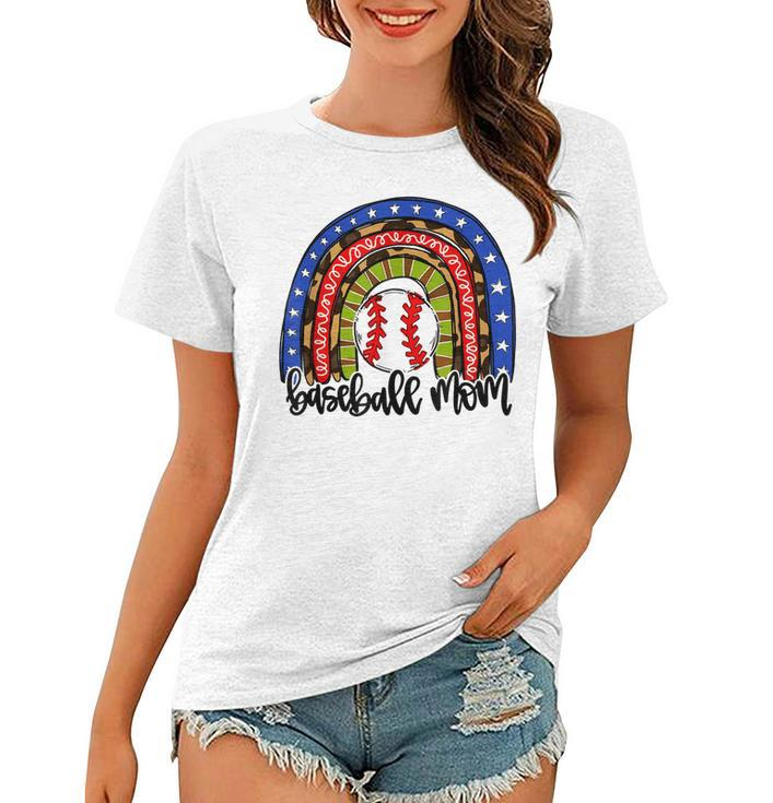 Baseball Mom Rainbow  Baseball Mama  Women T-shirt