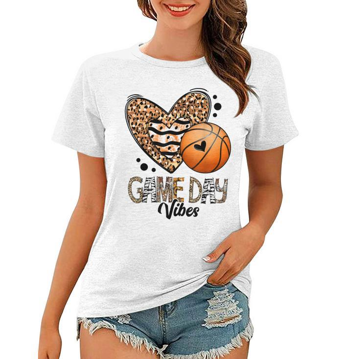Bleached Basketball Game Day Vibes Basketball Mom Game Day  Women T-shirt
