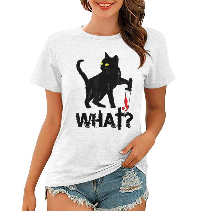 Cat What  Murderous Black Cat With Knife Halloween  Women T-shirt
