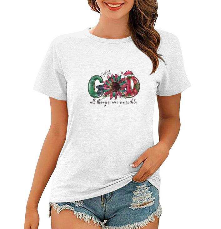 Christmas With God All Thing Are Possible Women T-shirt