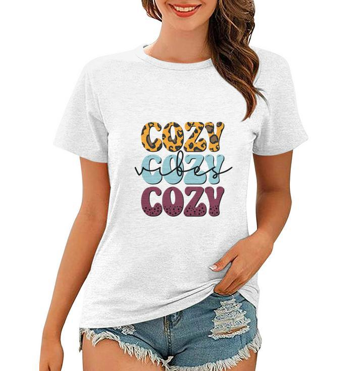 Cozy Vibes Warm Sweater Fall Women T-shirt