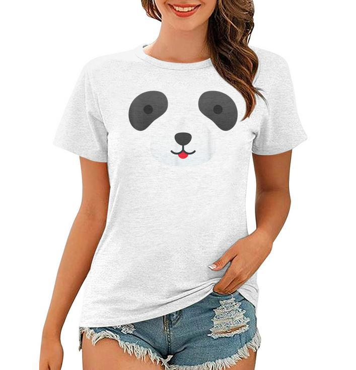 Cute Bear Panda Face Diy Easy Halloween Party Easy Costume  Women T-shirt