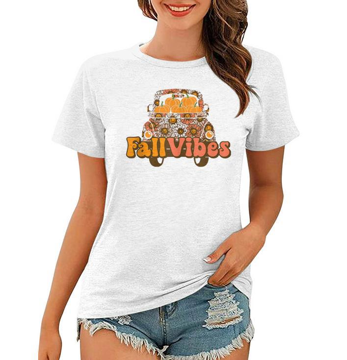 Fall Vibes Truck Thankful Truck Driver For Father Day  Women T-shirt